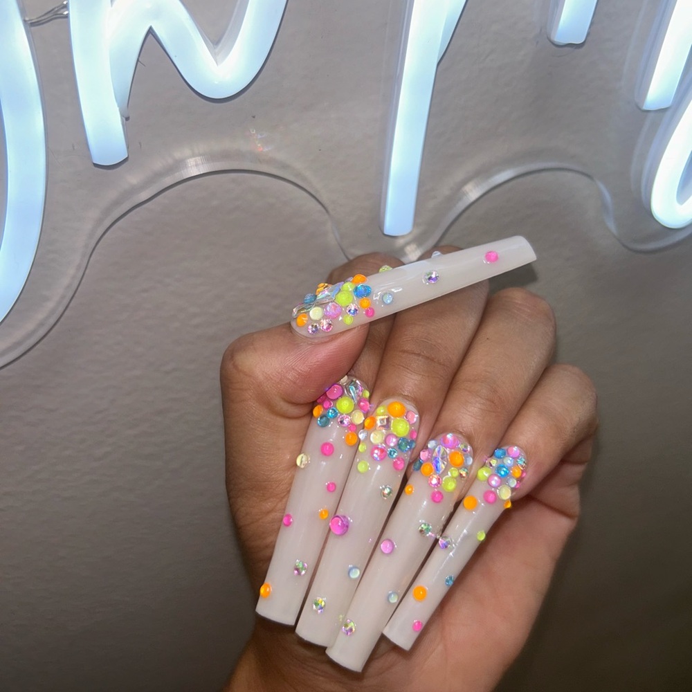 Colorful Beaded Nail Art